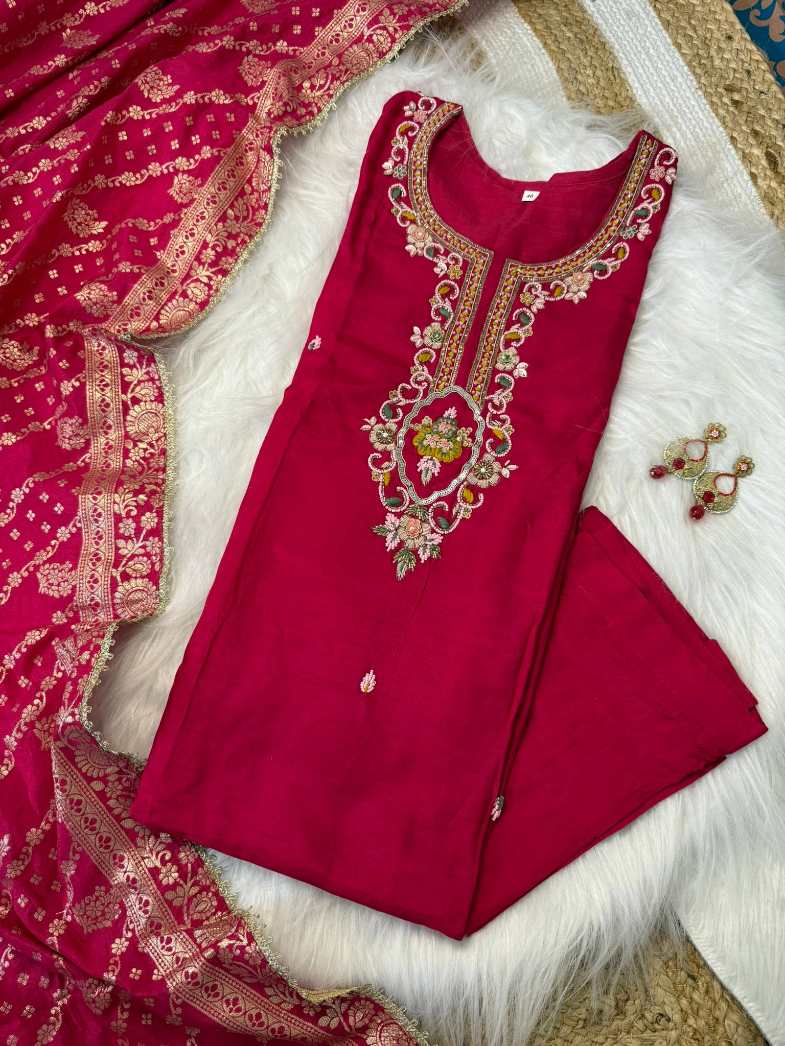 Stitched Red Party Wear Suit