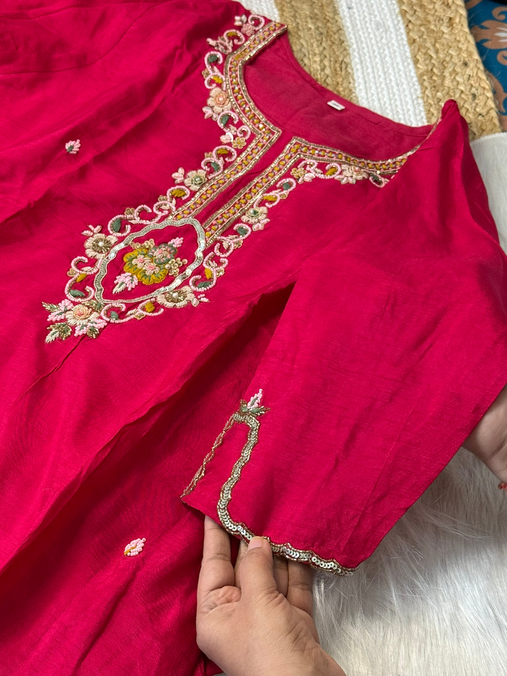 Stitched Red Party Wear Suit