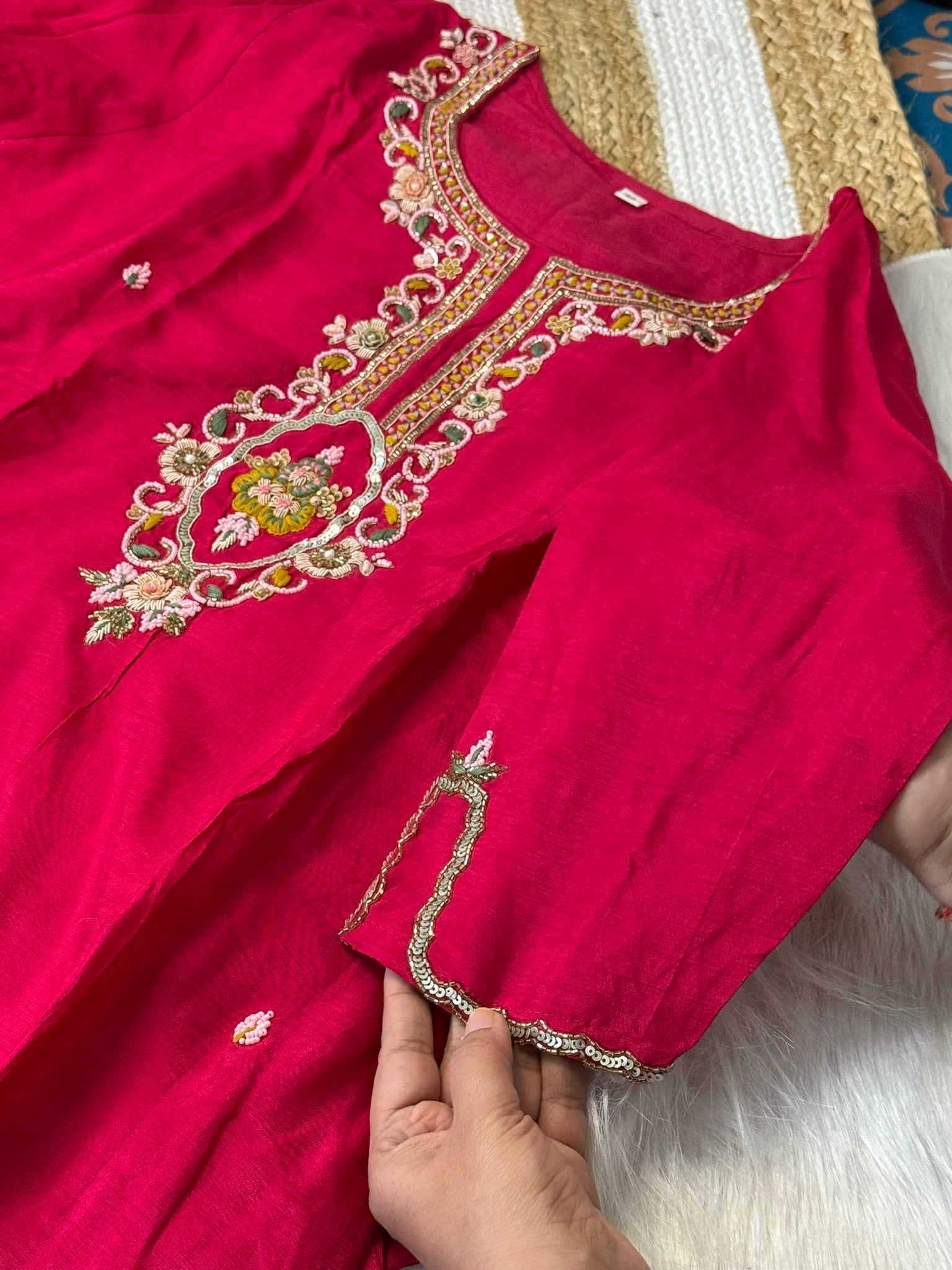 Stitched Red Party Wear Suit