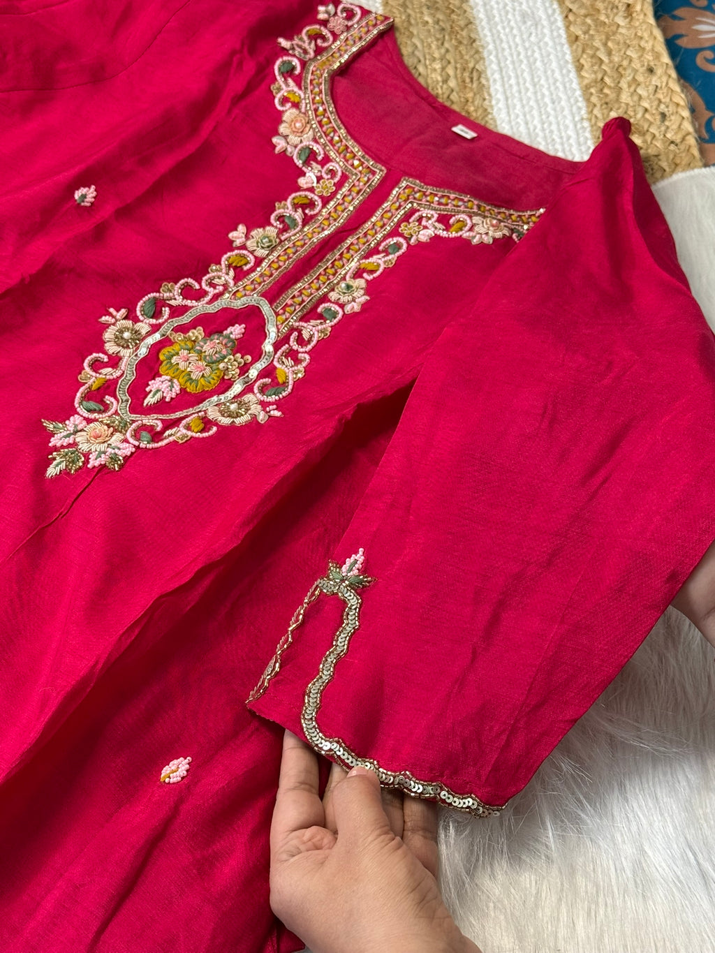 Stitched Red Party Wear Suit