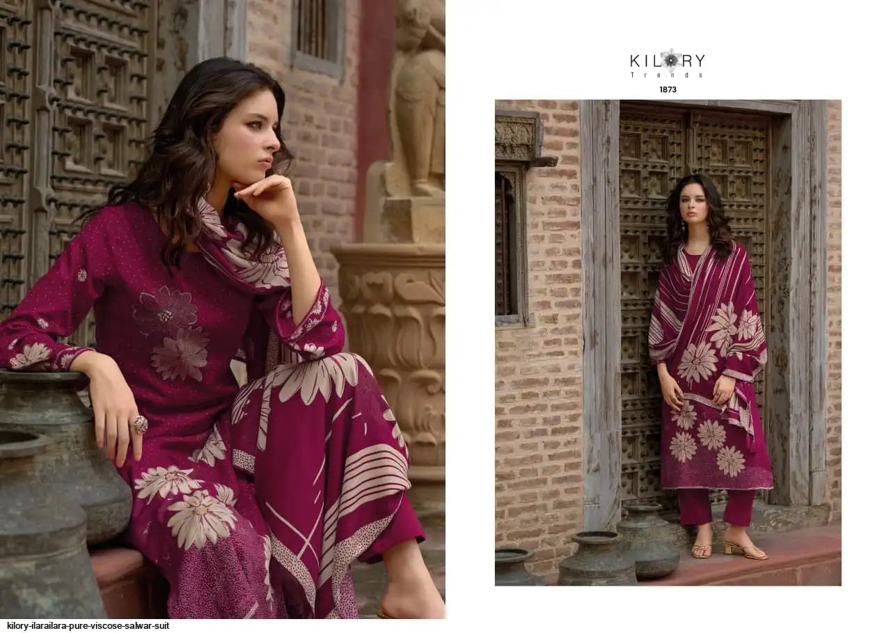 Kilory Ilara Pashmina Winter Suits Maroon (Dress Material)