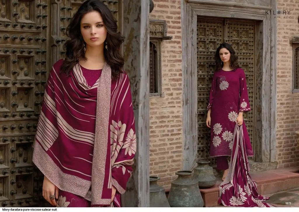 Kilory Ilara Pashmina Winter Suits Maroon (Dress Material)