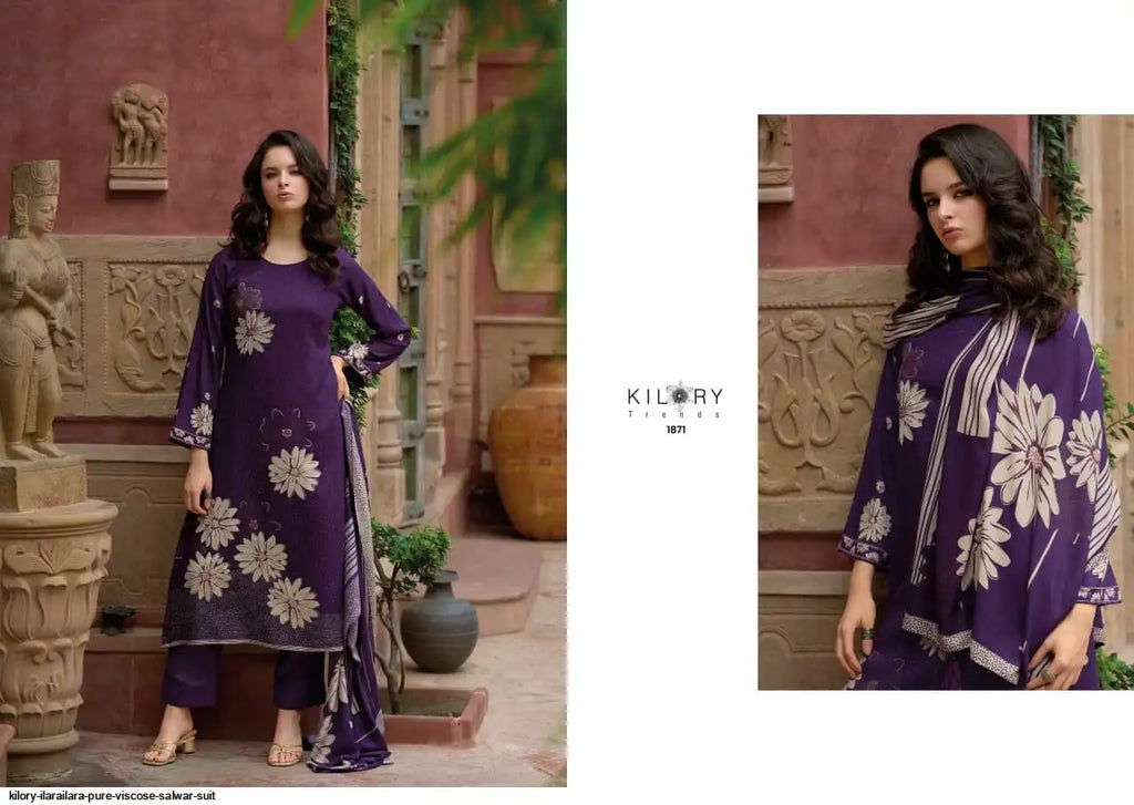 Kilory Ilara Pashmina Winter Suits Deep Purple (Dress Material)
