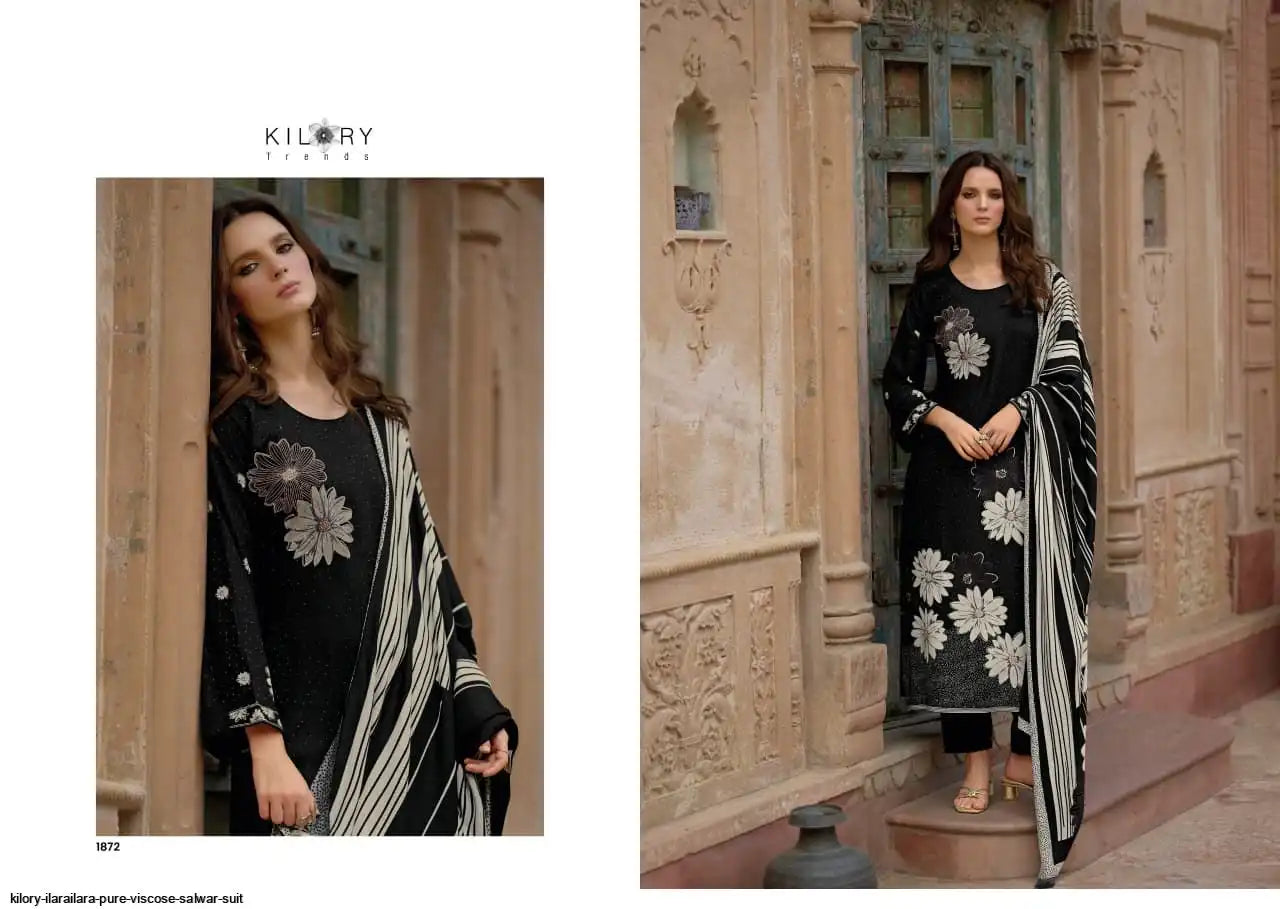 Kilory Ilara Pashmina Winter Suits Black (Dress Material)