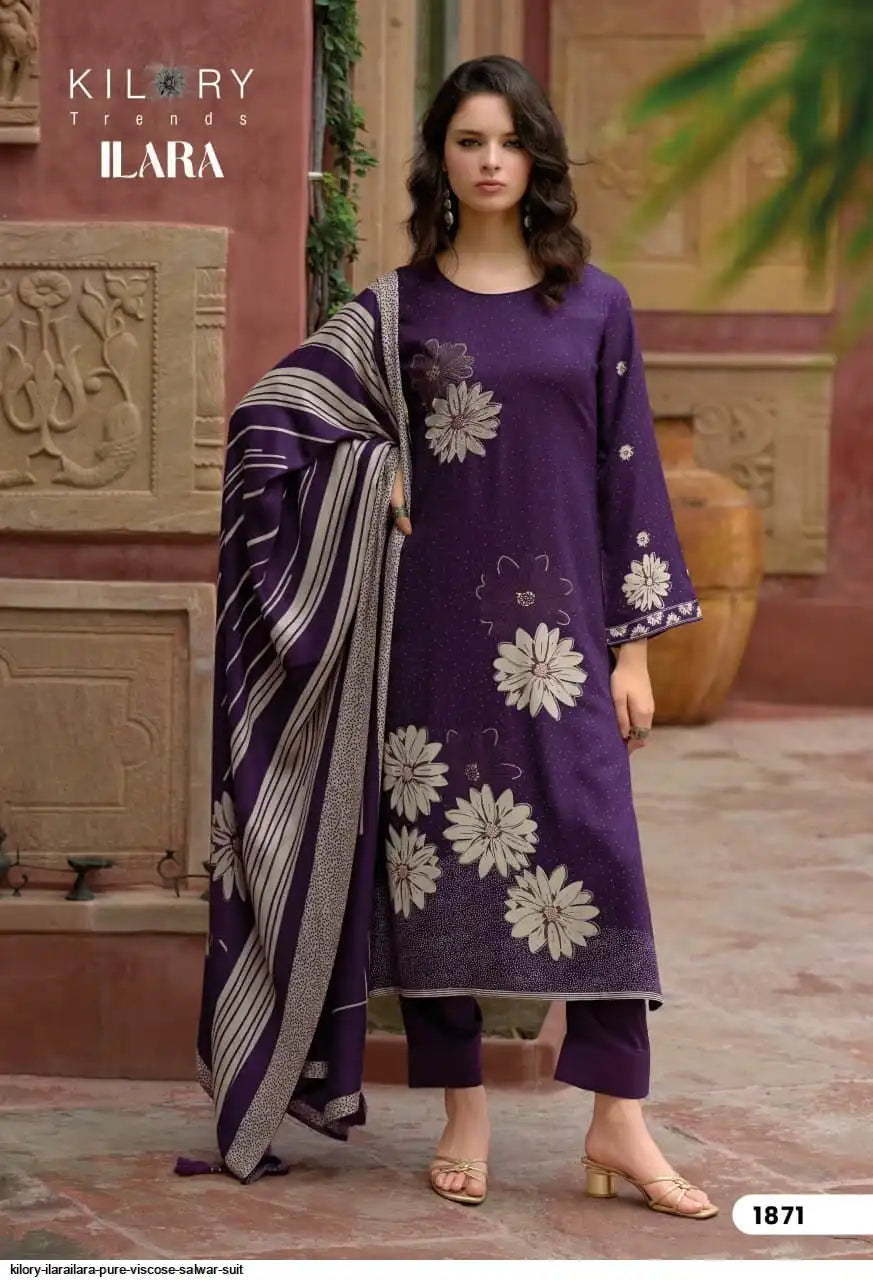 Kilory Ilara Pashmina Winter Suits Deep Purple (Dress Material)