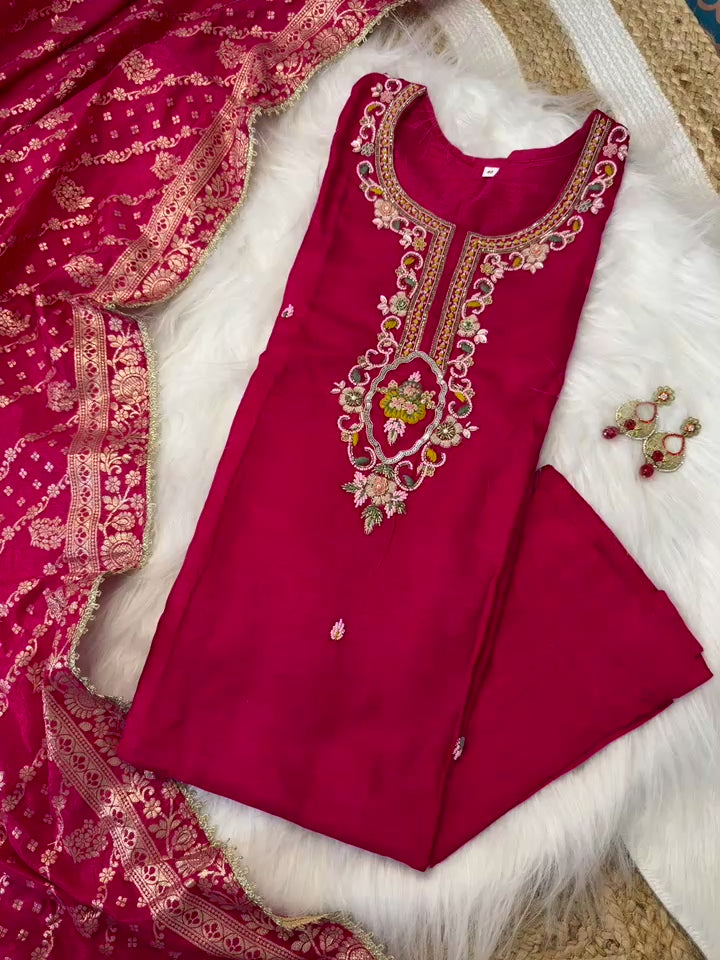 Stitched Red Party Wear Suit